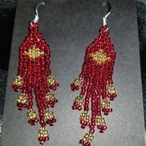 Amazing Red & Gold Earrings